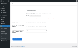 Page screenshot: WP File Manager &rarr; Preferences
