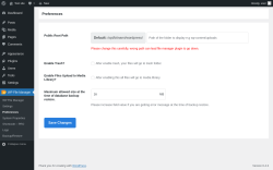 Page screenshot: WP File Manager &rarr; Preferences