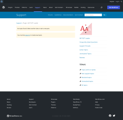 Page screenshot: Settings &rarr; Support Forum