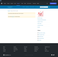 Page screenshot: Settings &rarr; Support Forum