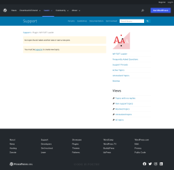 Page screenshot: Settings &rarr; Support Forum