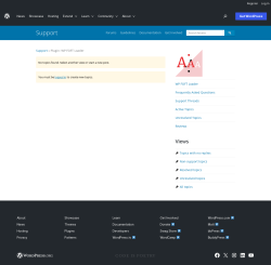 Page screenshot: Settings &rarr; Support Forum