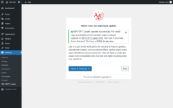 Page screenshot: WP FOFT Loader Settings &lsaquo; Test site &mdash; WordPress