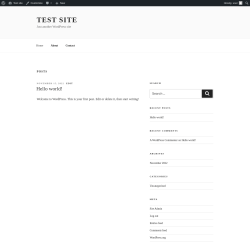 Page screenshot: Test site – Just another WordPress site