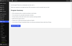 Page screenshot: Settings &rarr; Affiliation