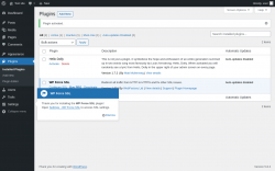 Page screenshot: Plugins ‹ Test site — WordPress