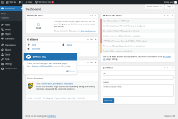 Page screenshot: Dashboard ‹ Test site — WordPress