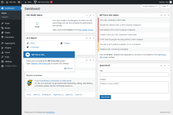Page screenshot: Dashboard ‹ Test site — WordPress