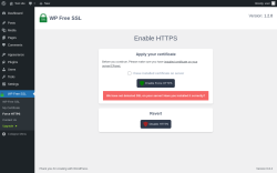 Page screenshot: WP Free SSL → Force HTTPS
