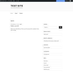 Page screenshot: Test site – Just another WordPress site