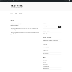 Page screenshot: Test site – Just another WordPress site