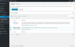 Page screenshot: Plugins &lsaquo; Test site &mdash; WordPress