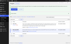 Page screenshot: Plugins &lsaquo; Test site &mdash; WordPress