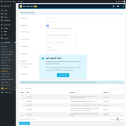 Page screenshot: WP MAPS &rarr; Add Route