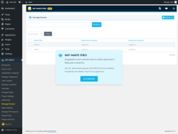 Page screenshot: WP MAPS &rarr; Manage Routes