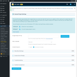 Page screenshot: WP MAPS &rarr; Plugin Settings