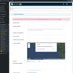Page screenshot: WP MAPS &rarr; Add Location