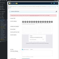 Page screenshot: WP MAPS &rarr; Add Location