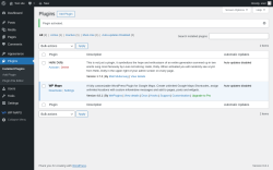 Page screenshot: Plugins ‹ Test site — WordPress