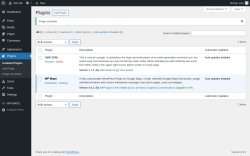 Page screenshot: Plugins ‹ Test site — WordPress