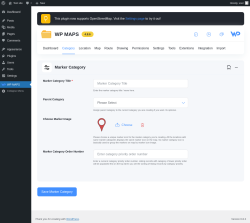 Page screenshot: WP MAPS → Add Category