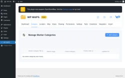 Page screenshot: WP MAPS → Manage Categories
