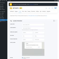 Page screenshot: WP MAPS &rarr; Add Location