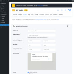 Page screenshot: WP MAPS &rarr; Add Location