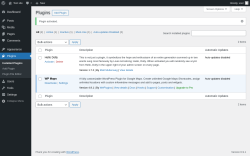 Page screenshot: Plugins &lsaquo; Test site &mdash; WordPress