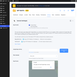 Page screenshot: WP MAPS &rarr; Plugin Settings