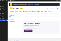 Page screenshot: WP MAPS &rarr; Integrations