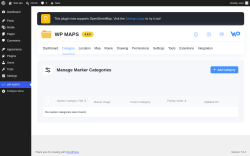 Page screenshot: WP MAPS &rarr; Manage Categories