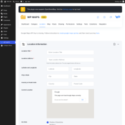 Page screenshot: WP MAPS &rarr; Add Location