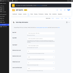Page screenshot: WP MAPS &rarr; Add Map