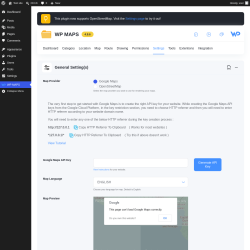 Page screenshot: WP MAPS &rarr; Plugin Settings