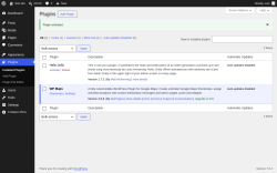 Page screenshot: Plugins &lsaquo; Test site &mdash; WordPress