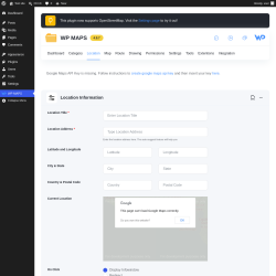 Page screenshot: WP MAPS &rarr; Add Location