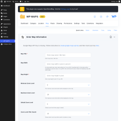 Page screenshot: WP MAPS &rarr; Add Map