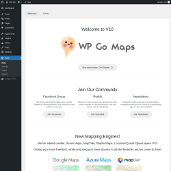 Page screenshot: WPGoogle Maps &lsaquo; Test site &mdash; WordPress