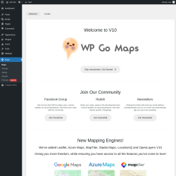 Page screenshot: WPGoogle Maps &lsaquo; Test site &mdash; WordPress