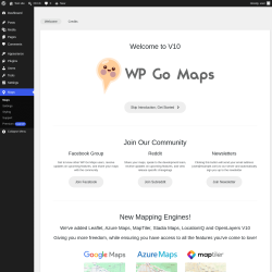 Page screenshot: WPGoogle Maps &lsaquo; Test site &mdash; WordPress