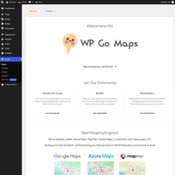 Page screenshot: WPGoogle Maps &lsaquo; Test site &mdash; WordPress