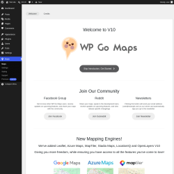 Page screenshot: WPGoogle Maps &lsaquo; Test site &mdash; WordPress