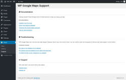 Page screenshot: Maps → Support