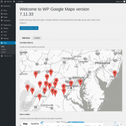 Page screenshot: WPGoogle Maps ‹ Test site — WordPress