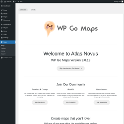 Page screenshot: WPGoogle Maps &lsaquo; Test site &mdash; WordPress