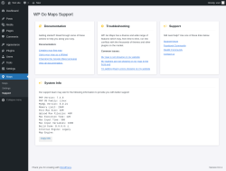 Page screenshot: Maps &rarr; Support