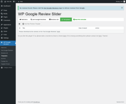 Page screenshot: WP Google Reviews → Templates
