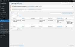 Page screenshot: Tools → Scheduled Actions
