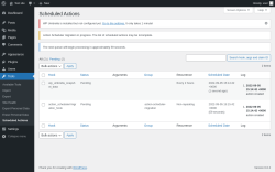 Page screenshot: Tools → Scheduled Actions